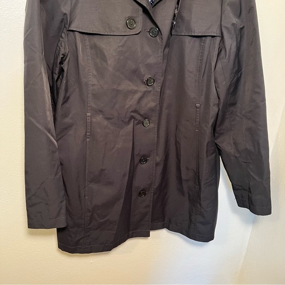 Lands’ End Rain Coat Button Down Black - Picture 3 of 10